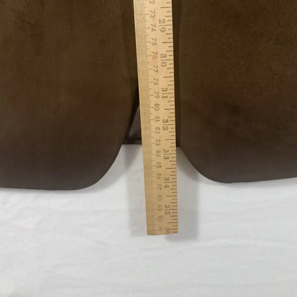 Chaps Mens Blazer Jacket 44R Brown Faux Suede 2 Button Sport Coat Microfiber